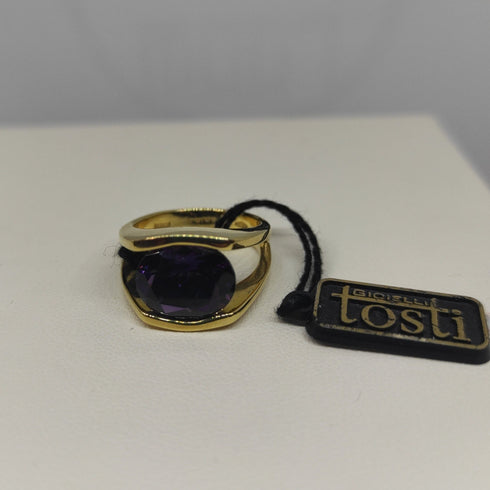 Anello oro 18 kt donna con pietra Ametista 8,6 g | Gioiellitosti.it