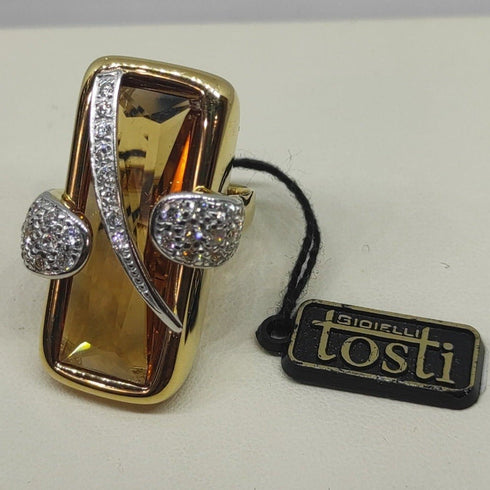 Anello oro 18 kt donna con pietra Topazio 13,20 g | Gioiellitosti.it