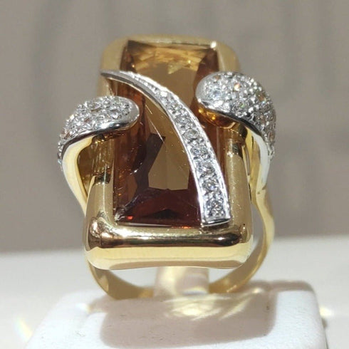 Anello oro 18 kt donna con pietra Topazio 13,20 g | Gioiellitosti.it