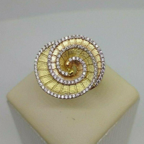 Anello oro 18 kt donna Forma Fiore 2 colori Oro con pietre 6,2 gr | Gioiellitosti.it