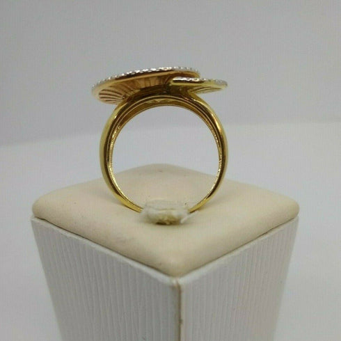 Anello oro 18 kt donna Forma Fiore 2 colori Oro con pietre 6,2 gr | Gioiellitosti.it