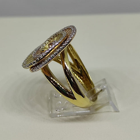 Anello oro 18 kt donna Forma Fiore 2 colori Oro con pietre 6,2 gr | Gioiellitosti.it