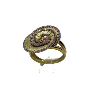 Anello oro 18 kt donna Forma Fiore 2 colori Oro con pietre 6,2 gr | Gioiellitosti.it
