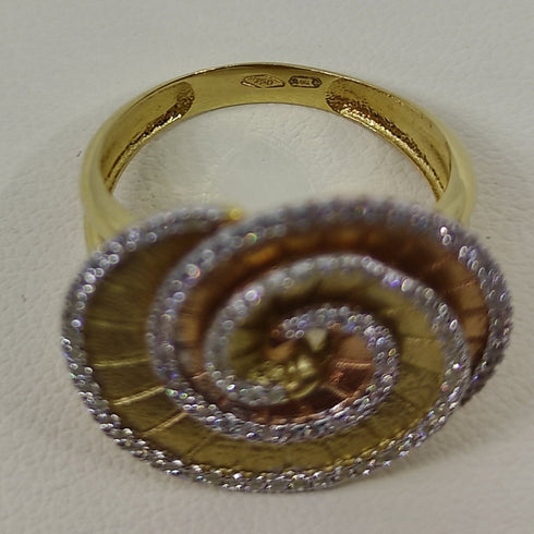 Anello oro 18 kt donna Forma Fiore 2 colori Oro con pietre 6,2 gr | Gioiellitosti.it