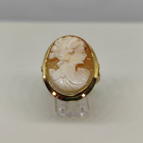 Anello oro 18 kt donna Modello conchiglia cammeo 3,50 gr | Gioiellitosti.it