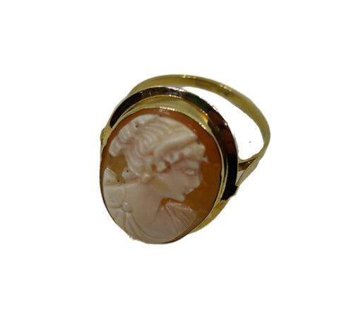 Anello oro 18 kt donna Modello conchiglia cammeo 3,50 gr | Gioiellitosti.it