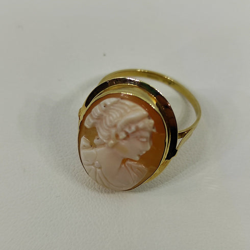Anello oro 18 kt donna Modello conchiglia cammeo 3,50 gr | Gioiellitosti.it