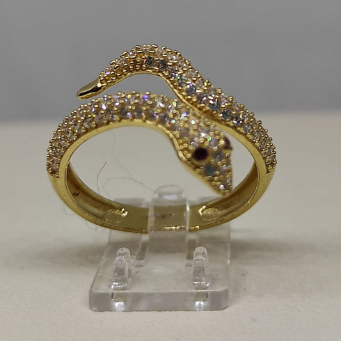 Anello oro 18 kt donna serpente oro giallo con pietre 2,90 gr | Gioiellitosti.it