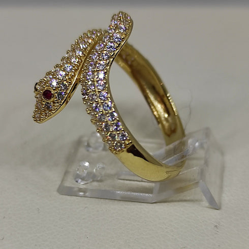 Anello oro 18 kt donna serpente oro giallo con pietre 2,90 gr | Gioiellitosti.it