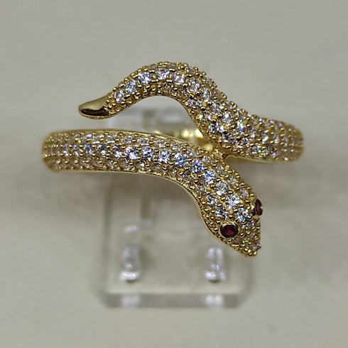 Anello oro 18 kt donna serpente oro giallo con pietre 2,90 gr | Gioiellitosti.it