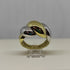 Anello oro 18 kt donna treccia 2 colori oro 4,50 gr | Gioiellitosti.it