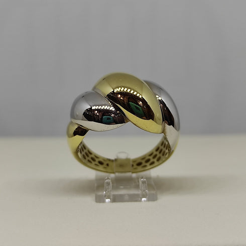 Anello oro 18 kt donna treccia 2 colori oro 4,50 gr | Gioiellitosti.it