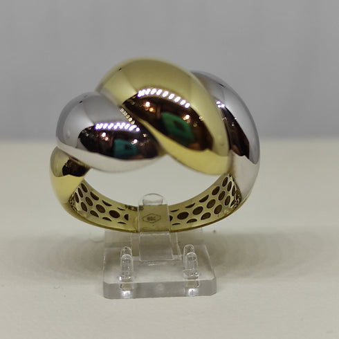 Anello oro 18 kt donna treccia 2 colori oro 4,50 gr | Gioiellitosti.it