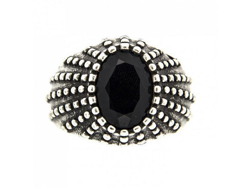 Anello Unisex Pietro Ferrante Chevalier Puntinato con pietra ovale nera PJM3289J | Gioiellitosti.it