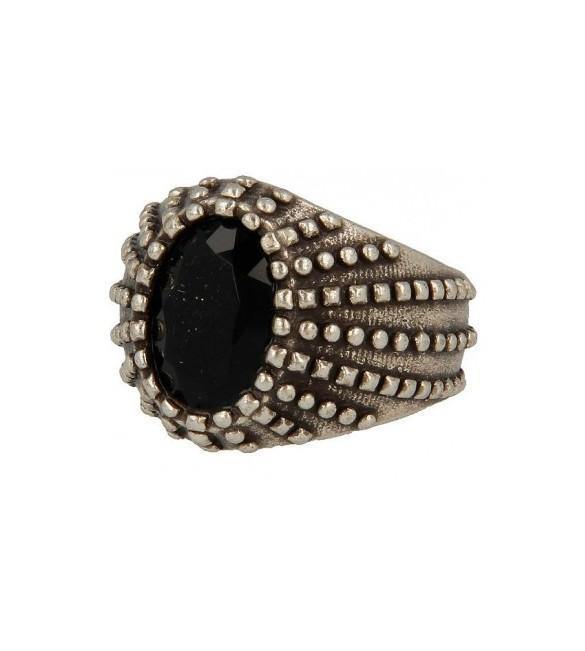 Anello Unisex Pietro Ferrante Chevalier Puntinato con pietra ovale nera PJM3289J | Gioiellitosti.it