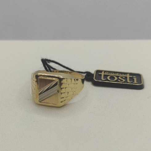 Anello uomo oro 18 kt tre colori 3,60 gr misura 23 | Gioiellitosti.it