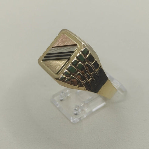 Anello uomo oro 18 kt tre colori 3,60 gr misura 23 | Gioiellitosti.it