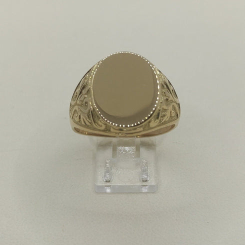 Anello uomo oro 18k piastra ovale 6,90 g Misura 19 | Gioiellitosti.it