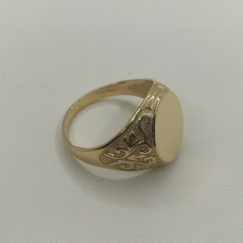 Anello uomo oro 18k piastra ovale 6,90 g Misura 19 | Gioiellitosti.it