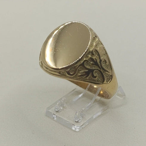Anello uomo oro 18k piastra ovale 6,90 g Misura 19 | Gioiellitosti.it