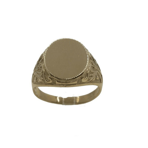 Anello uomo oro 18k piastra ovale 6,90 g Misura 19 | Gioiellitosti.it