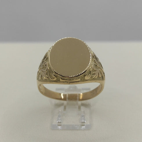 Anello uomo oro 18k piastra ovale 6,90 g Misura 19 | Gioiellitosti.it