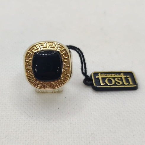 Anello uomo oro 18k pietra onice nero 7.20 gr misura 23 | Gioiellitosti.it
