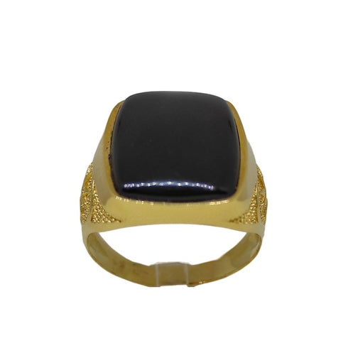 Anello uomo oro giallo 18 kt 750 pietra onice peso 6,1 gr misura 22 | Gioiellitosti.it