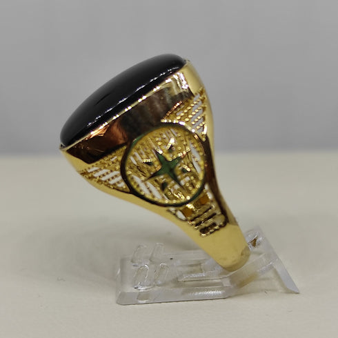 Anello uomo oro giallo 18 kt 750 pietra onice peso 6,1 gr misura 22 | Gioiellitosti.it
