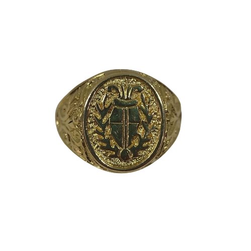 Anello uomo oro giallo 18k scudo stemma 7,40 g Misura 20 | Gioielli Tosti