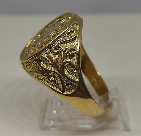 Anello uomo oro giallo 18k scudo stemma 7,40 g Misura 20 | Gioielli Tosti