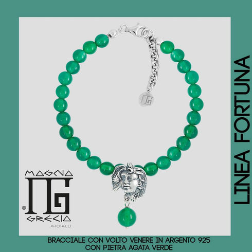 Bracciale agata verde e argento 925 Magna Grecia MGK3851V-2 | Gioiellitosti.it