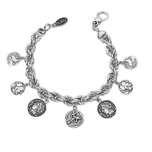 Bracciale argento 925 Donna ciondoli monete SUALI' Monete BM1837 | Gioiellitosti.it
