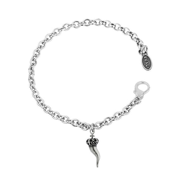 Bracciale argento 925 donna ciondolo Corno SUALI' BM2030 | Gioiellitosti.it
