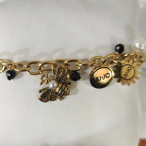 Bracciale donna acciaio dorato ciondolo ape Liu Jo LJ1629 | Gioiellitosti.it