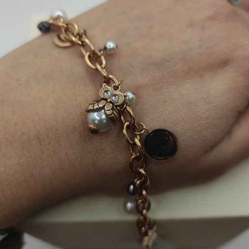 Bracciale donna acciaio rose ciondolo gufo Liu Jo LJ1633 | Gioiellitosti.it