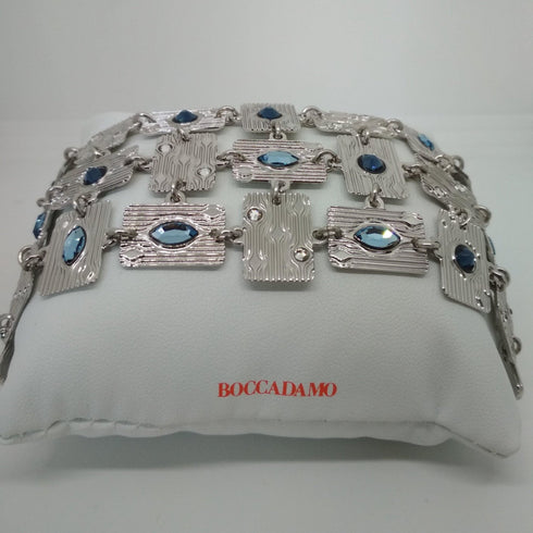 Bracciale fascia larga pietra acquamarina Boccadamo XBR815 | Gioielli Tosti