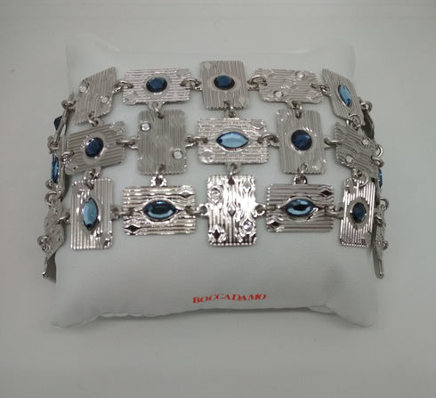 Bracciale fascia larga pietra acquamarina Boccadamo XBR815 | Gioielli Tosti