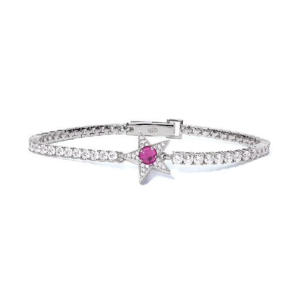Bracciale Mabina Starlet 533650 tennis stella rosa | Gioiellitosti.it