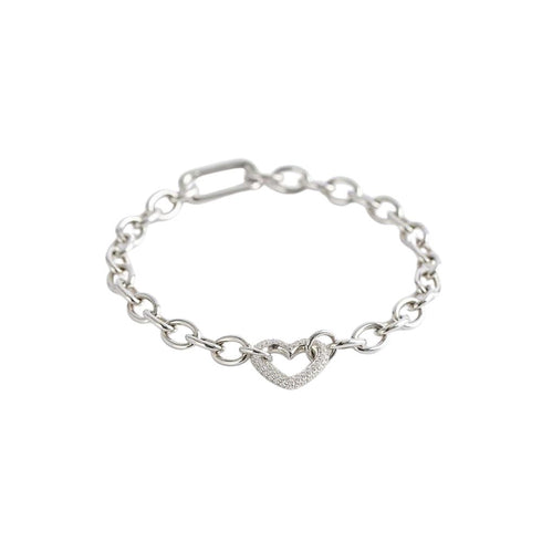 Bracciale maglia larga cuore argento 925 MABINA 533506 | Gioiellitosti.it