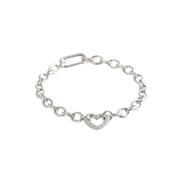 Bracciale maglia larga cuore argento 925 MABINA 533506 | Gioiellitosti.it