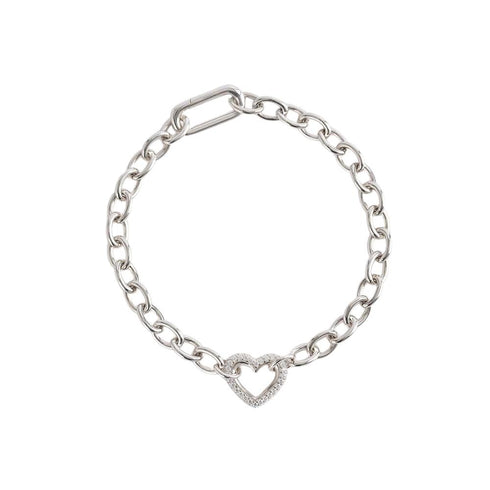 Bracciale maglia larga cuore argento 925 MABINA 533506 | Gioiellitosti.it