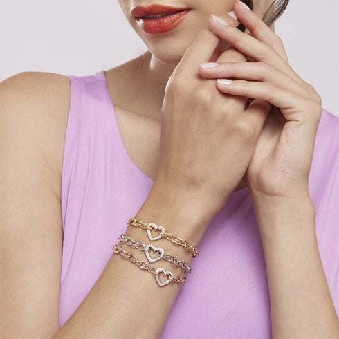 Bracciale maglia larga cuore argento 925 MABINA 533506 | Gioiellitosti.it