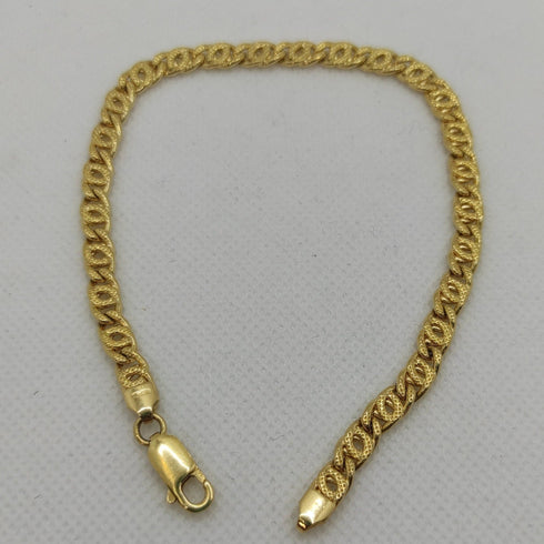 Bracciale Oro 18 kt catena maglia intrecciata 23 cm 8,30 gr Solid 18k gold bracelet | Gioiellitosti.it