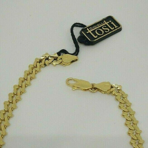 Bracciale Oro 18 kt catena maglia semirigida 21 cm 15 gr Solid 18k gold bracelet | Gioiellitosti.it