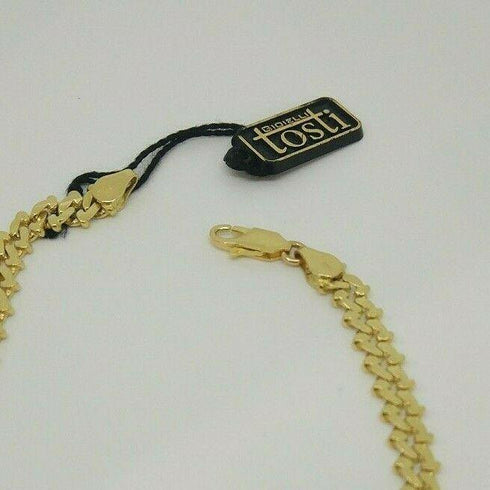 Bracciale Oro 18 kt catena maglia semirigida 21 cm 15 gr Solid 18k gold bracelet | Gioiellitosti.it