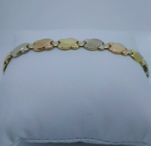 Bracciale Oro 18 kt catena tre colori 24 cm 11,60 gr Solid 18k gold bracelet | Gioiellitosti.it
