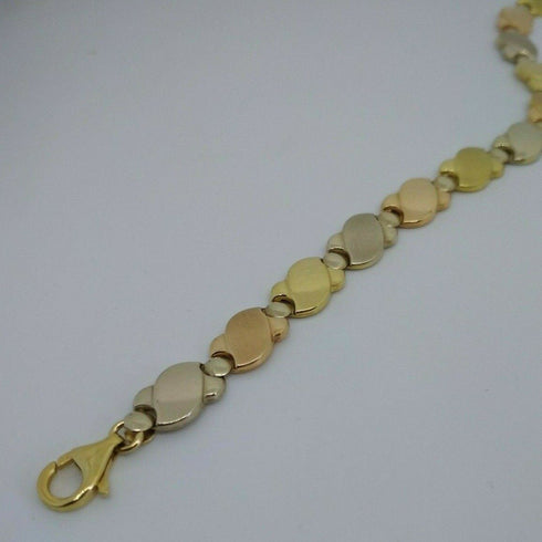 Bracciale Oro 18 kt catena tre colori 24 cm 11,60 gr Solid 18k gold bracelet | Gioiellitosti.it