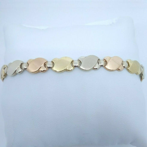 Bracciale Oro 18 kt catena tre colori 24 cm 11,60 gr Solid 18k gold bracelet | Gioiellitosti.it