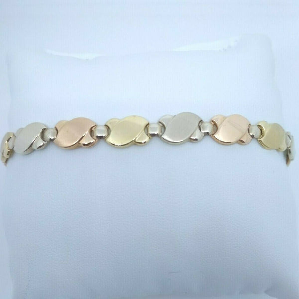Bracciale Oro 18 kt catena tre colori 24 cm 11,60 gr Solid 18k gold bracelet | Gioiellitosti.it